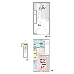 アーブルフレールB棟【2階】の間取り