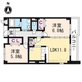 グランジュテ【2階】の間取り