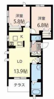 ラヴィーエ内本町【1階】の間取り