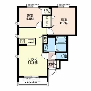シエル・ブルー B【1階】の間取り