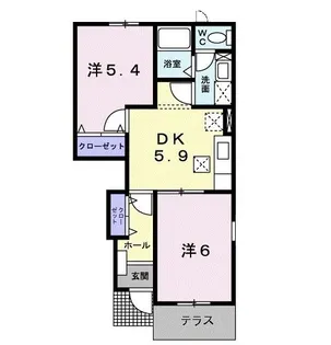 山手メゾン壱 B【1階】の間取り