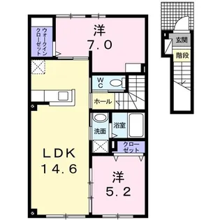 パンルージュI【2階】の間取り