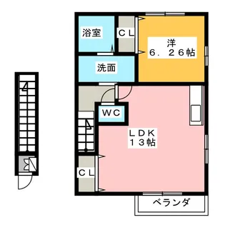 アンプルール リーブル サクラージュII【2階】の間取り