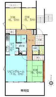 東鷲宮ニュータウン駅前プラザ2号棟【1階】の間取り