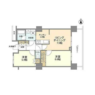 豊洲シエルタワー【10階】の間取り