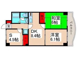 ハイブリッジソシア【1階】の間取り