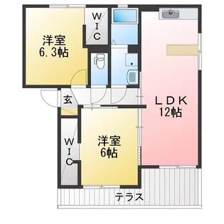 フローレンス B【1階】の間取り