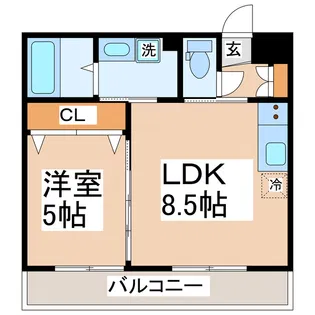 VERENA保田窪本町【5階】の間取り
