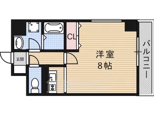 ドミール西田辺【5階】の間取り