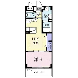 ラフィーネ大田【4階】の間取り