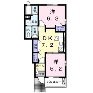 シャンテ ブリ-ズ【1階】の間取り