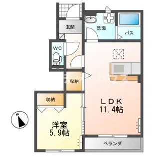 ローズティアラ【1階】の間取り