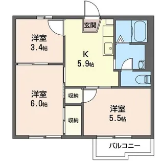 ハートハイツ I【2階】の間取り