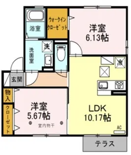 グリーンハイツII【2階】の間取り