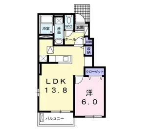 フィオーレカーサ【1階】の間取り