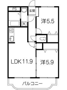 Y&Mグランディール・マリン【3階】の間取り