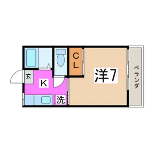 岩間コーポ【1階】の間取り