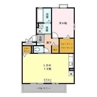 ロジュマン マエバラE【3階】の間取り