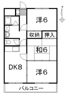 中央マンション【3階】の間取り