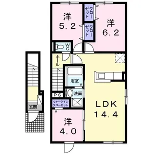 グレイス上野幌B【2階】の間取り
