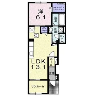 滋賀県東近江市五個荘簗瀬町【アパート】の間取り
