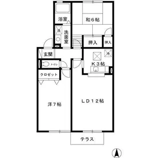 兵庫県丹波篠山市大沢新【アパート】の間取り