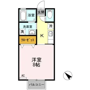 カサフェリスI【2階】の間取り