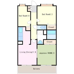 神奈川県相模原市南区上鶴間7【マンション】の間取り
