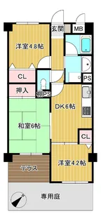 ライオンズマンション久米川第5【1階】の間取り