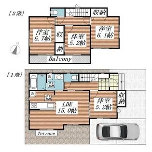 神奈川県厚木市三田1【一戸建】の間取り