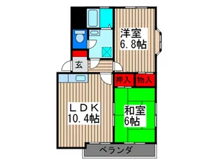 グリーンテラス【2階】の間取り