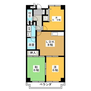 エスポワール各務原【1階】の間取り