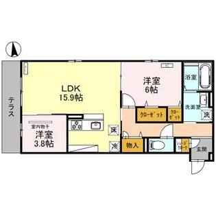 大阪府大阪市阿倍野区西田辺町2【アパート】の間取り