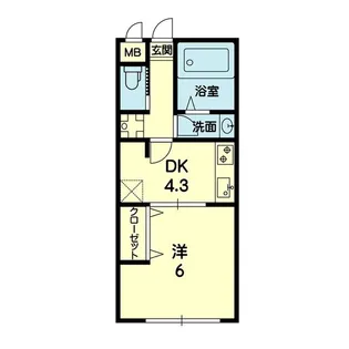 1DKの間取り画像