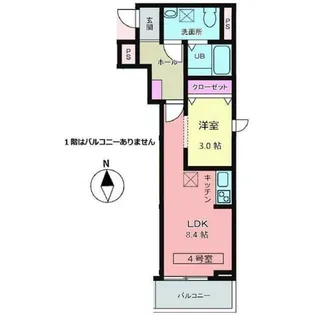 メリディアン川平 壱番館【1階】の間取り