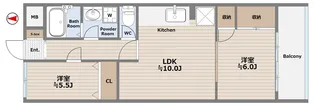 三浦マンション【2階】の間取り