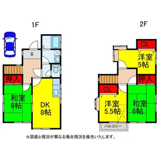 千葉県香取郡神崎町古原【一戸建】の間取り