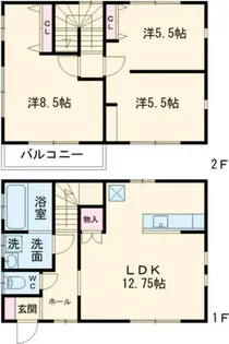 宮城県黒川郡大和町吉岡字館下【一戸建】の間取り