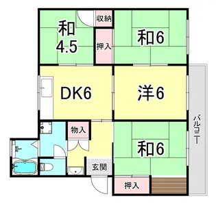 上高丸南住宅1号棟【2階】の間取り