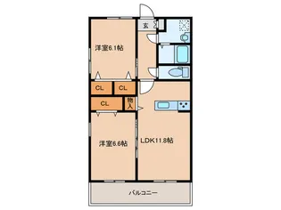 MDIブリサマリーナ花見が浜【2階】の間取り