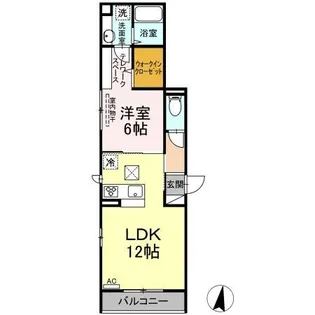 キャトルセゾン東霞【1階】の間取り