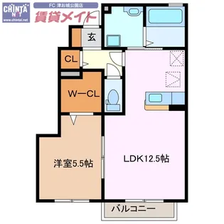 グレイスアベニュー一身田 A【1階】の間取り