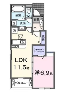 高知県香南市野市町東野【アパート】の間取り
