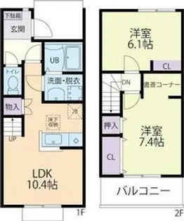 Chaton Garden(シャトン ガーデン)【1階】の間取り