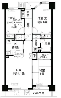 コスモ葛西臨海公園ロイヤルコート【5階】の間取り