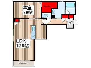 セルディーナ天神【1階】の間取り