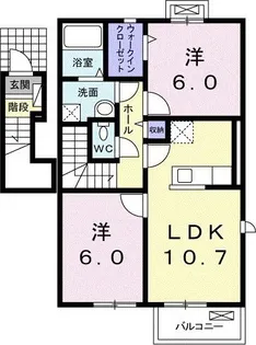 ワンプラム・K【2階】の間取り