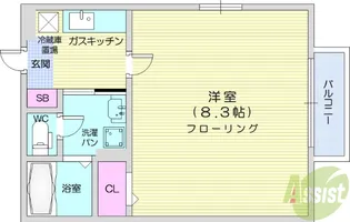 プラシード旭ヶ丘【2階】の間取り