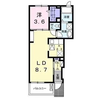 ココ・イーリス【1階】の間取り