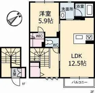 Dear Court新涯【2階】の間取り